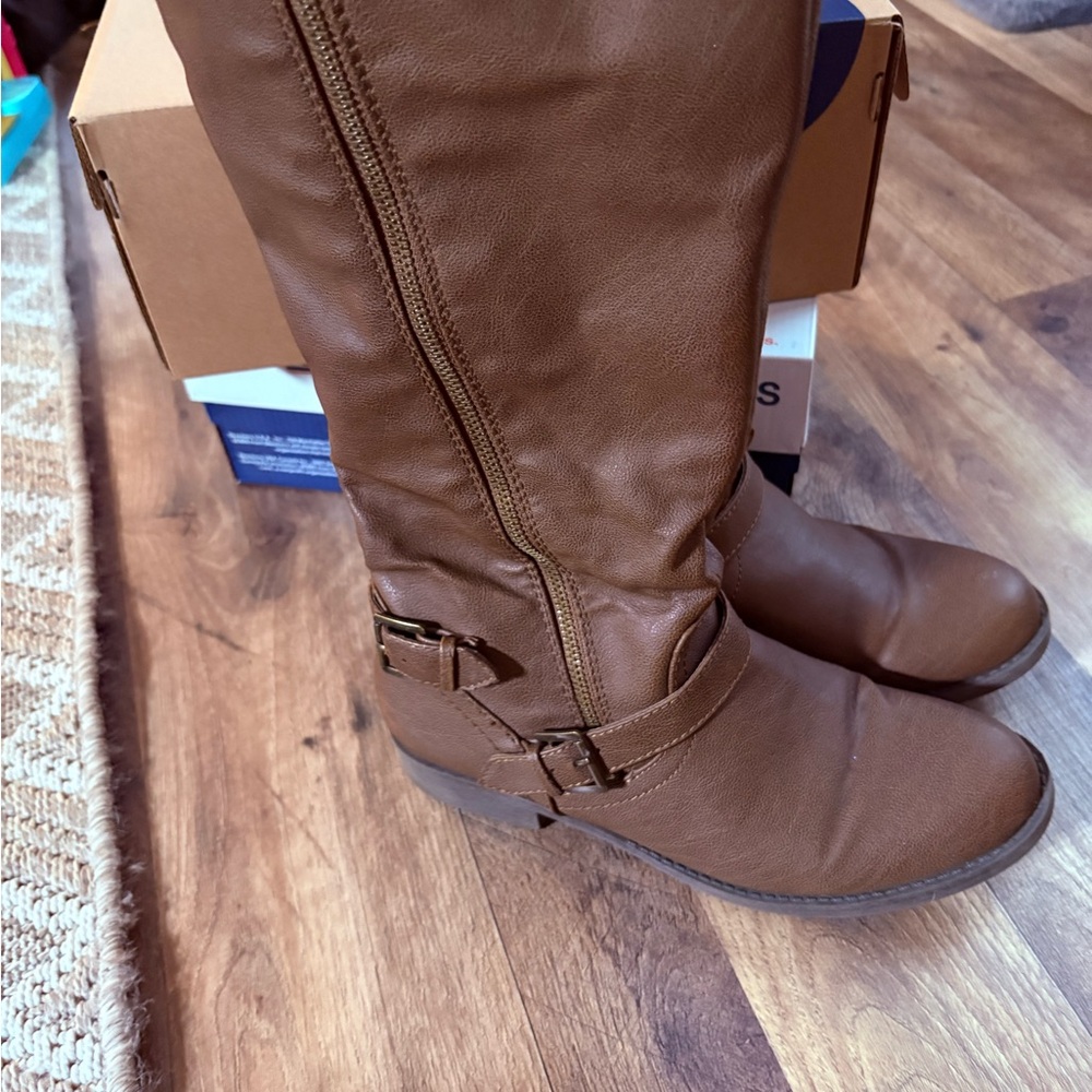 Brash Tan Over the Knee Boots - Picture 2 of 6